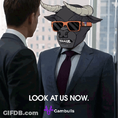 A Man In A Suit And Tie Is Looking At Himself In A Mirror With The Words Look At Us Now At The Bottom GIF