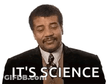 A Man In A Suit And Tie Is Making A Face And Saying `` It 'S Science '' . GIF