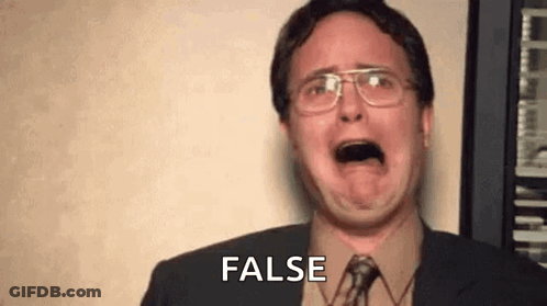 A Man In A Suit And Tie Is Making A Funny Face And Saying False . GIF