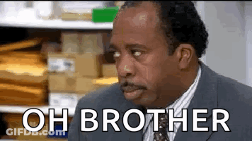 A Man In A Suit And Tie Is Making A Funny Face And Saying Oh Brother . GIF