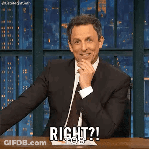 A Man In A Suit And Tie Is Making A Funny Face And Saying Right Tob . GIF