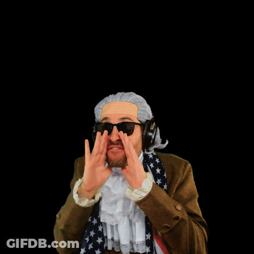 A Man In A Suit And Tie Is Making A Funny Face With The Word Fahhh Behind Him GIF