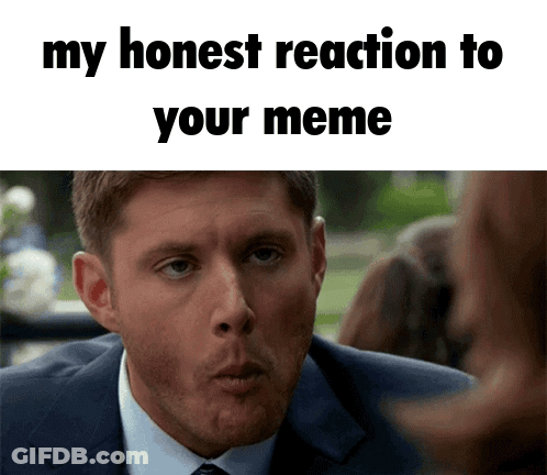 A Man In A Suit And Tie Is Making A Funny Face With The Words My Honest Reaction To Your Meme Below Him GIF