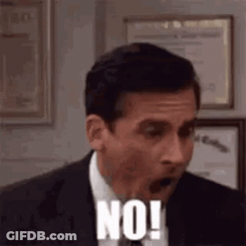 Surprised Man Saying No GIF