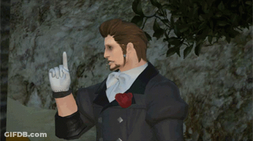 A Man In A Suit And Tie Is Pointing Up GIF