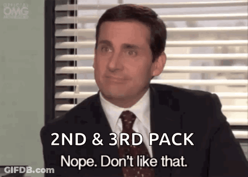 A Man In A Suit And Tie Is Saying " 2Nd And 3Rd Pack Nope Don 'T Like That " GIF