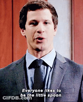 A Man In A Suit And Tie Is Saying Everyone Likes To Be The Little Spoon . GIF