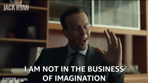 A Man In A Suit And Tie Is Saying I Am Not In The Business Of Imagination GIF