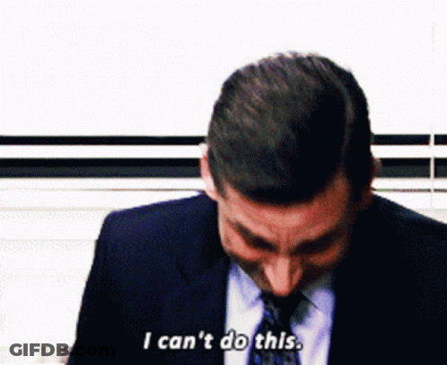 A Man In A Suit And Tie Is Saying " I Can 'T Do This " GIF