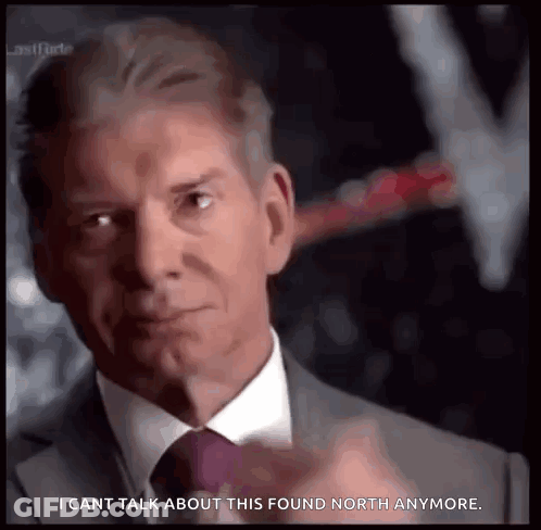 A Man In A Suit And Tie Is Saying I Cant Talk About This Found North Anymore GIF