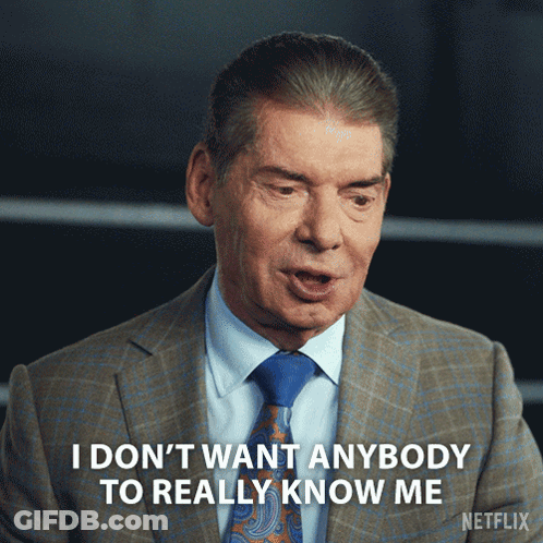 A Man In A Suit And Tie Is Saying " I Don T Want Anybody To Really Know Me " GIF