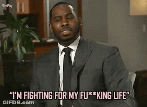 A Man In A Suit And Tie Is Saying I 'M Fighting For My Fu * King Life GIF
