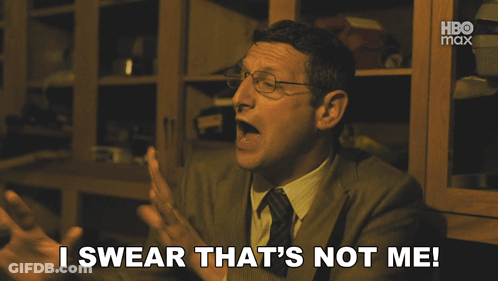 A Man In A Suit And Tie Is Saying I Swear That 'S Not Me GIF