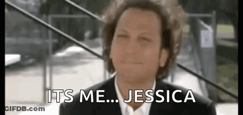 A Man In A Suit And Tie Is Saying It 'S Me Jessica . GIF