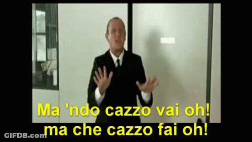 A Man In A Suit And Tie Is Saying Ma 'Ndo Cazzo Vai Oh Ma Che Cazzo Fai Oh GIF