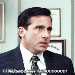 A Man In A Suit And Tie Is Saying `` No , God , Please No ! Noooooo ! '' GIF
