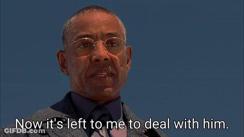 A Man In A Suit And Tie Is Saying Now It 'S Left To Me To Deal With Him GIF