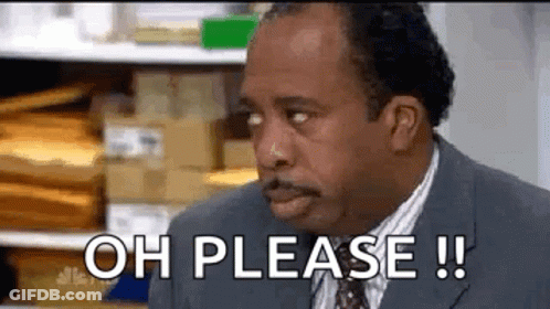 A Man In A Suit And Tie Is Saying `` Oh Please !! '' . GIF