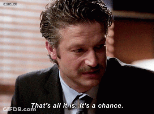 A Man In A Suit And Tie Is Saying That 'S All It Is It 'S A Chance GIF