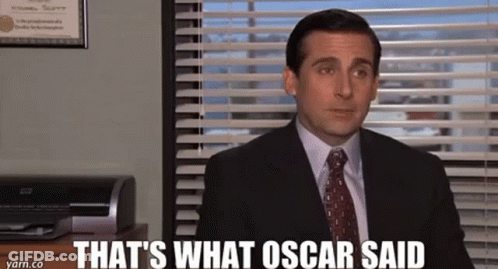 A Man In A Suit And Tie Is Saying That 'S What Oscar Said . GIF