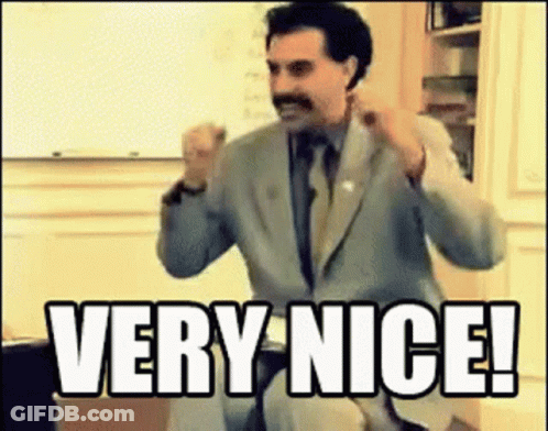 A Man In A Suit And Tie Is Saying Very Nice . GIF