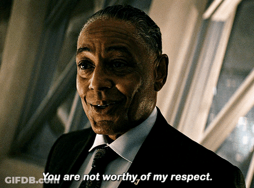 A Man In A Suit And Tie Is Saying You Are Not Worthy Of My Respect GIF