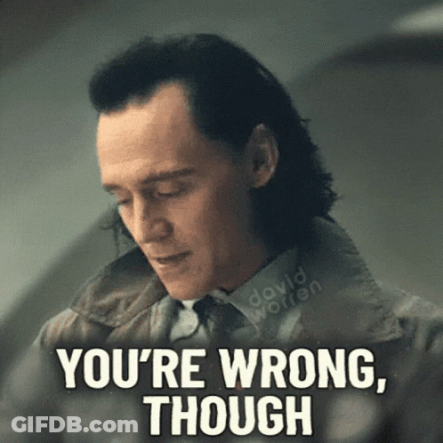 A Man In A Suit And Tie Is Saying You 'Re Wrong Though . GIF