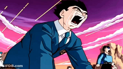 A Man In A Suit And Tie Is Screaming In A Cartoon GIF