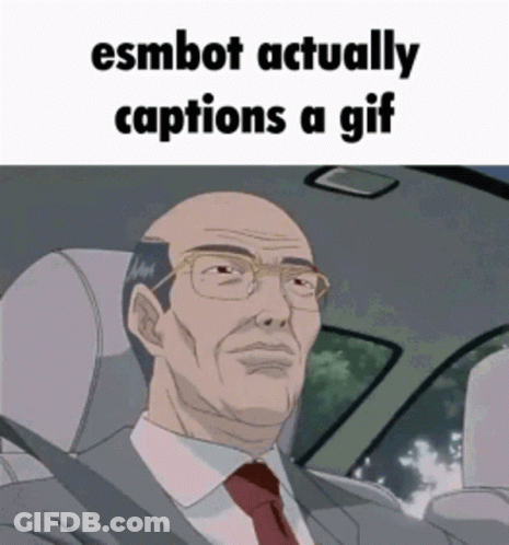 A Man In A Suit And Tie Is Sitting In A Car With The Caption " Esmbot Actually Captions A Gif " . GIF