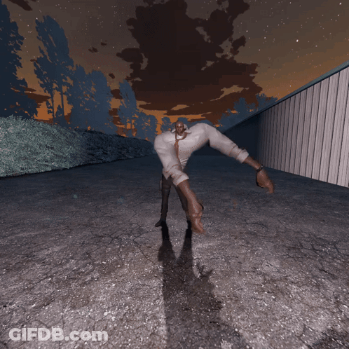 A Man In A Suit And Tie Is Standing In A Parking Lot GIF