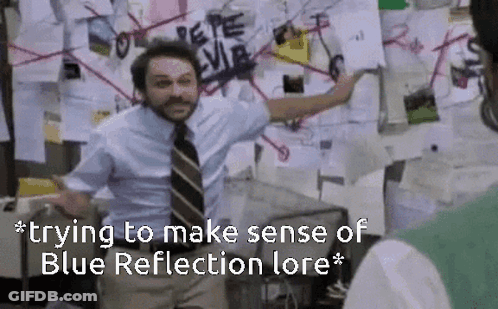 A Man In A Suit And Tie Is Standing In Front Of A Bulletin Board With Papers On It . GIF