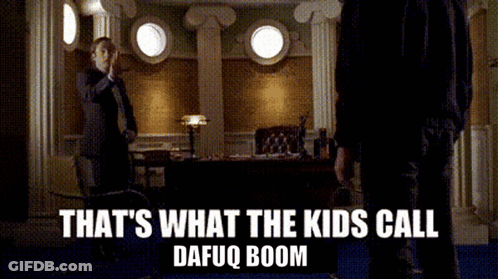 A Man In A Suit And Tie Is Standing In Front Of A Man In A Suit And Tie In A Room . GIF