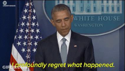 Man In Suit And Tie Saying I Profoundly Regret What Happened GIF