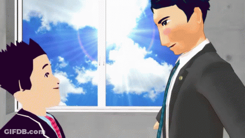 A Man In A Suit And Tie Is Standing Next To Another Man In A Suit And Tie GIF