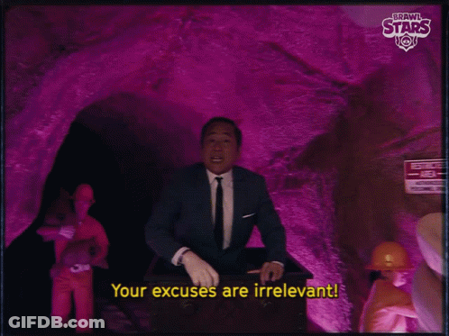 A Man In A Suit And Tie Is Talking About His Excuses GIF