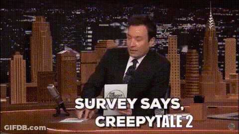 A Man In A Suit And Tie Is Talking Into A Microphone And Says Survey Says Creepy Tall 2 . GIF