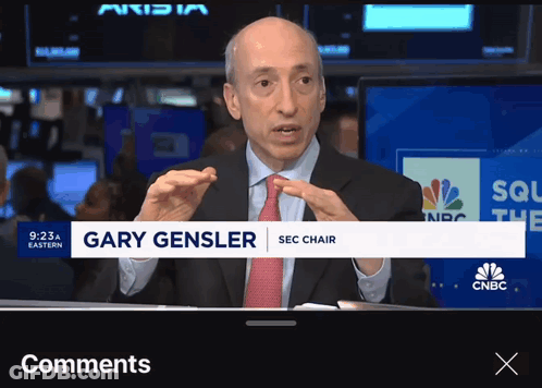 A Man In A Suit And Tie Is Talking On A Cnbc Channel GIF