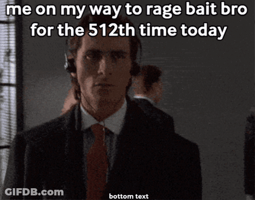 A Man In A Suit And Tie Is Talking On A Phone With A Caption That Says Me On My Way To Rage Bait Bro GIF
