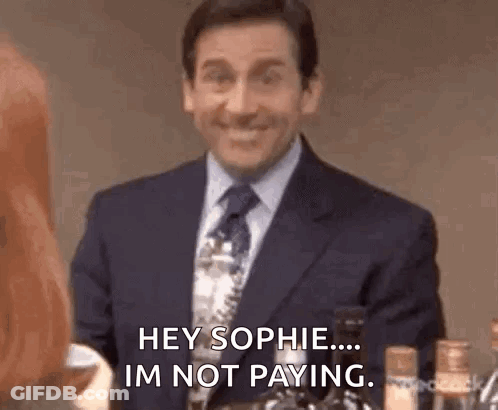 A Man In A Suit And Tie Is Talking To A Woman . GIF