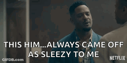 A Man In A Suit And Tie Is Talking To Another Man And Says This Him Always Came Off As Sleezy To Me Netflix GIF