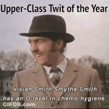 A Man In A Suit And Tie Is Wearing A Hat And Has An O Level In Chemo Hygiene . GIF