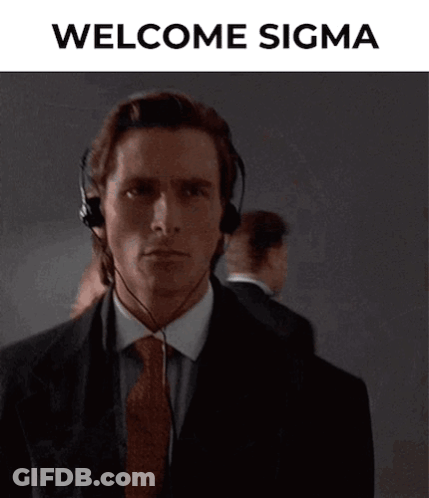 A Man In A Suit And Tie Is Wearing Headphones And Says Welcome Sigma GIF