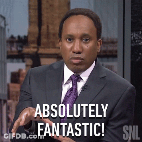 A Man In A Suit And Tie Says Absolutely Fantastic On Snl GIF