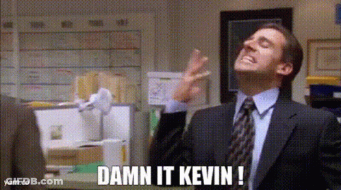A Man In A Suit And Tie Says Damn It Kevin ! GIF