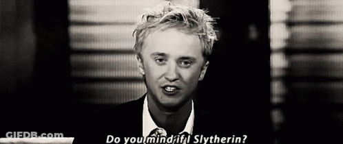 A Man In A Suit And Tie Says Do You Mind If I Slytherin . GIF