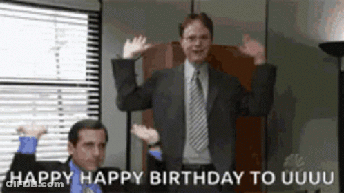 A Man In A Suit And Tie Says Happy Birthday To Uuu GIF