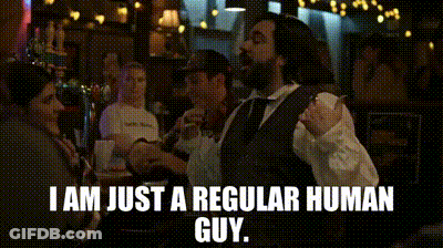 A Man In A Suit And Tie Says I Am Just A Regular Human Guy .. GIF