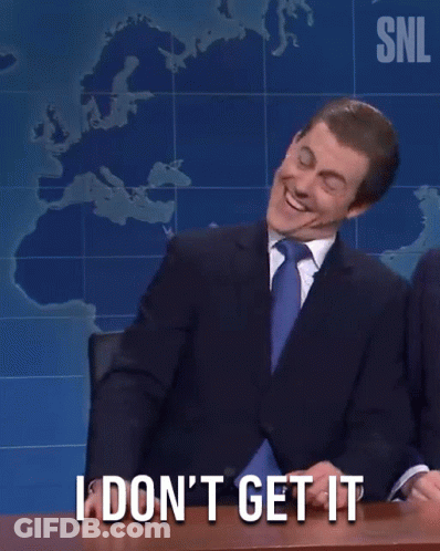 A Man In A Suit And Tie Says " I Don 'T Get It " In Front Of A Map GIF