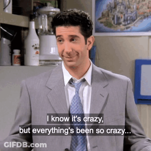 A Man In A Suit And Tie Says " I Know It 'S Crazy " GIF