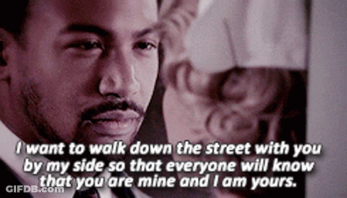 A Man In A Suit And Tie Says I Want To Walk Down The Street With You By My Side GIF